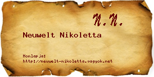 Neuwelt Nikoletta névjegykártya